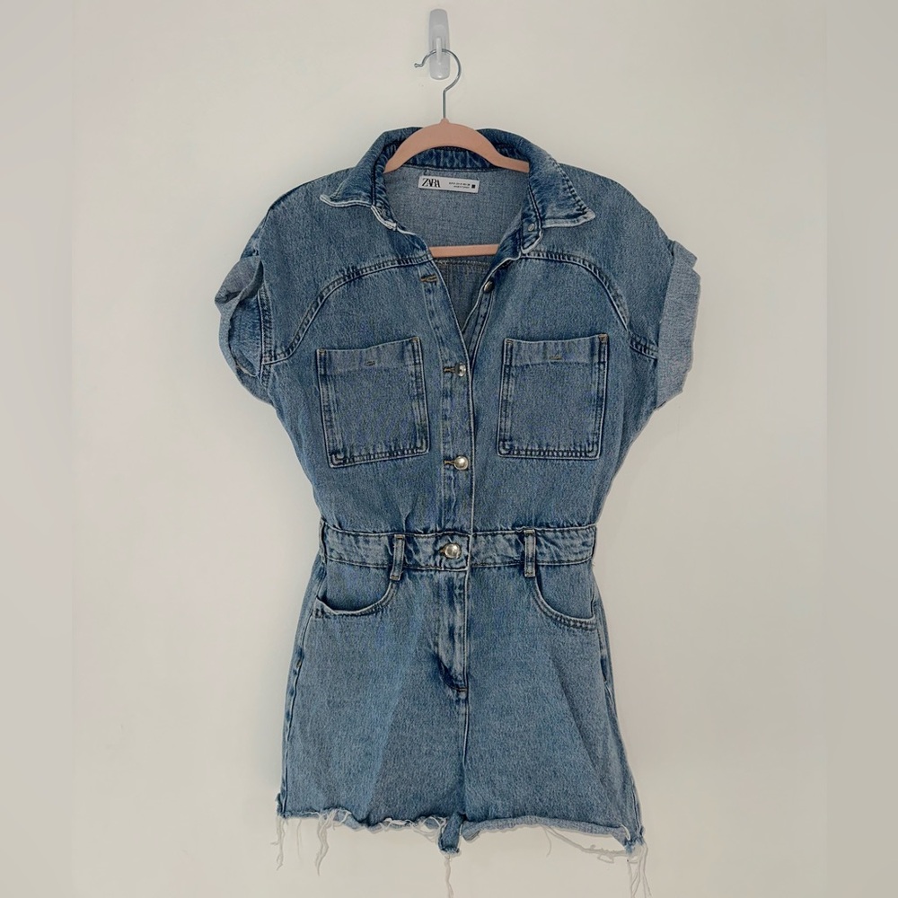 Zara Blue Denim Jumpsuit